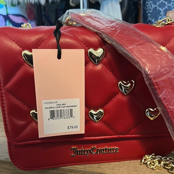 Juicy Couture Red and Gold Quilted Crossbody Bag - Picture 4 of 7
